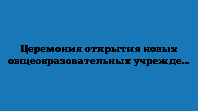 Церемония открытия новых общеобразовательных учреждений в регионах России